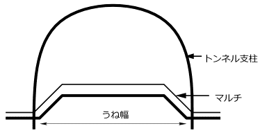 トンネル支柱・マルチの図